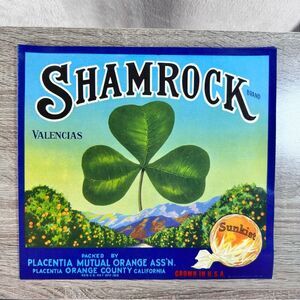 Lot of 20 Vintage ORIGINAL Crate Labels Shamrock Brand‎ Sunkist Oranges